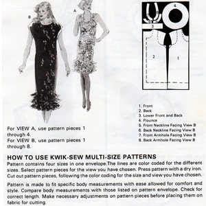 Kwik Sew 1758 Cocktail Special Occasion Dress Pull On Sheath Dress or Extended Shoulder Back Button Loose Fit Style Sz XS-S-M-L image 3