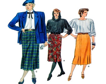 Vogue 9396, Women Skirt, Sewing Pattern, Pencil Skirt, Straight Skirt, Knee / Midi Skirt Pattern, Tailor Fit, Kick Pleat Size 14 80s vintage