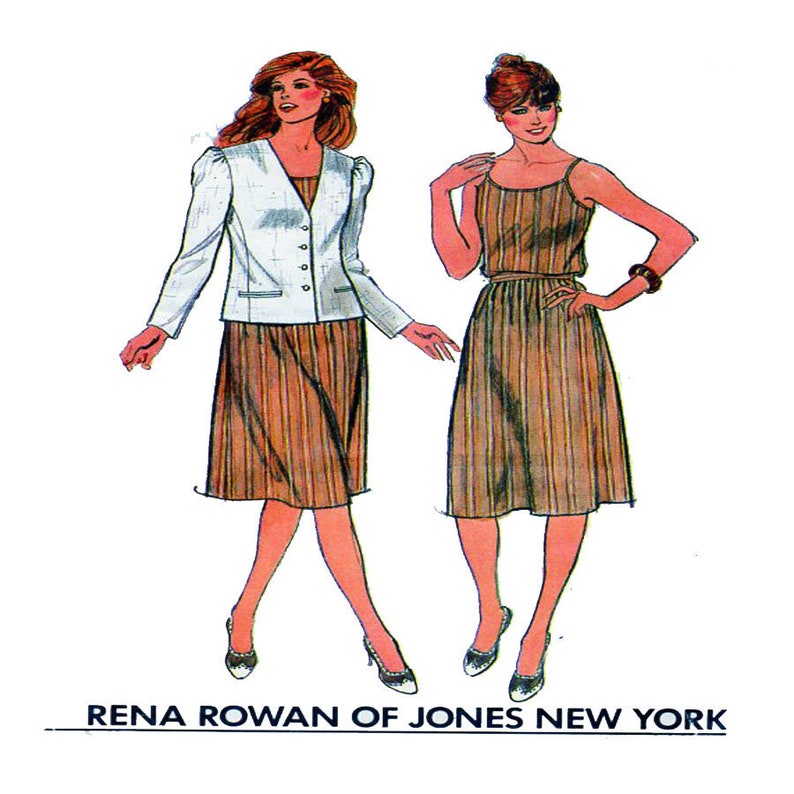 Butterick 3635, Rena Rowan, Jones New York, Designer Sewing Pattern, Button Jacket / Blazer, Aline Skirt, Camisole Top, Size 10, 80s Vintage image 1