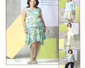 Maternity Clothing Sewing Pattern McCalls 4880 3/4 Sleeve or Sleeveless Tunic Top, Skirt, Pants and Crop Pants Size 6-8-10-12 UNCUT