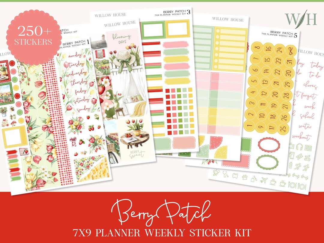 Berry Patch 7x9 Weekly Planner Sticker Kit – Erin Condren & Happy ...