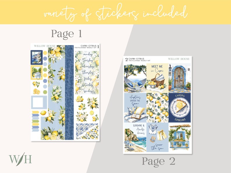 Capri Citrus 7x9 Weekly Planner Sticker Kit – Erin Condren & Happy ...