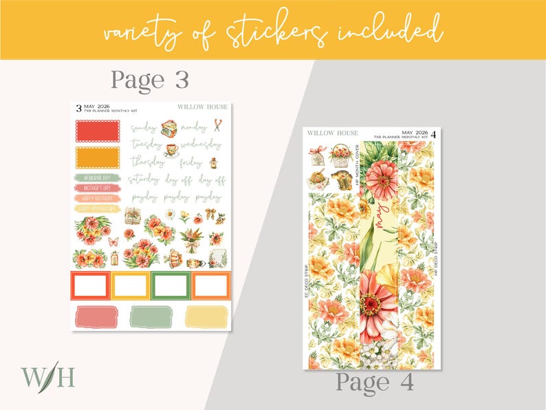 May 2026 7x9 Monthly Planner Sticker Kit – Erin Condren & Happy Planner ...