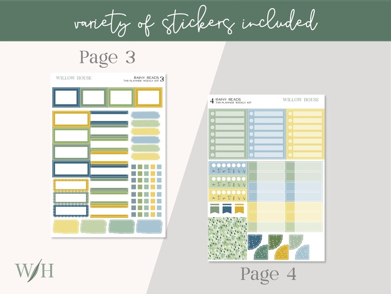Rainy Reads 7x9 Weekly Planner Sticker Kit – Erin Condren & Happy ...