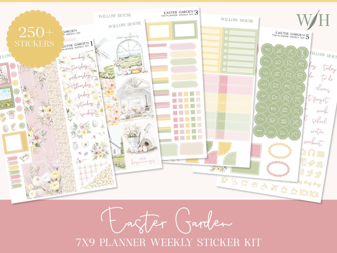 Easter Garden 7x9 Weekly Planner Sticker Kit – Erin Condren & Happy ...