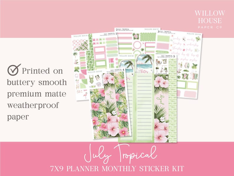 July 2026 7x9 Monthly Planner Sticker Kit – Erin Condren & Happy ...