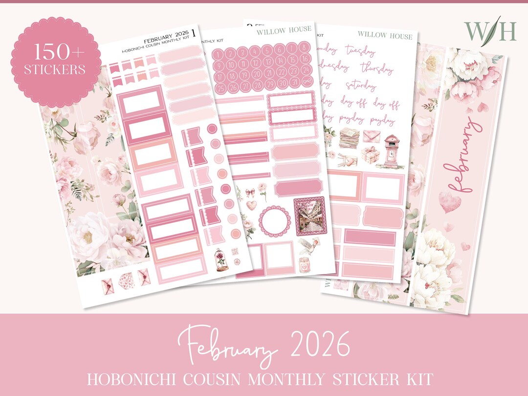 February 2026 Hobonichi Cousin Monthly Sticker Kit – Functional ...