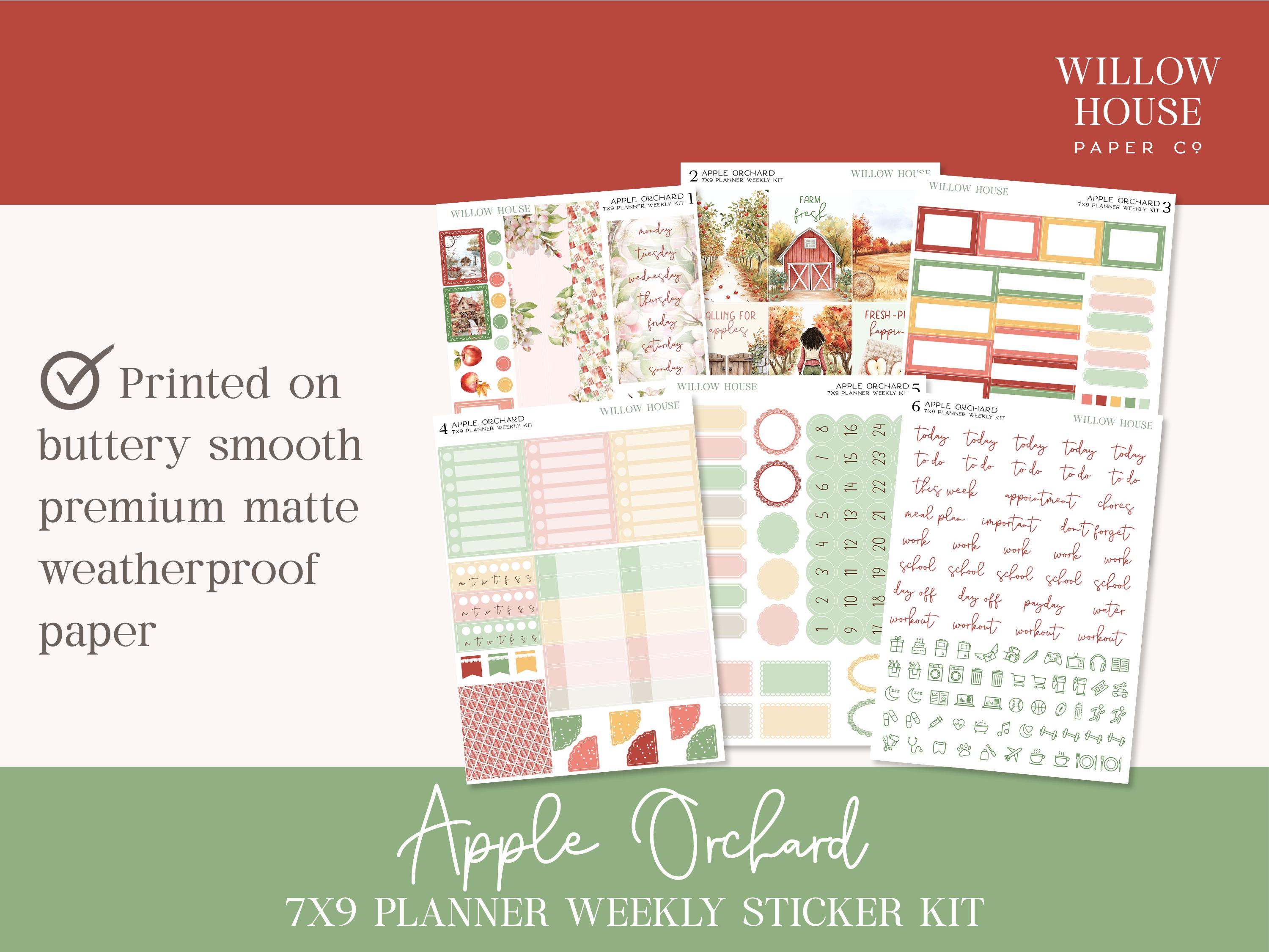 Apple Orchard 7x9 Weekly Planner Sticker Kit – Erin Condren & Happy ...