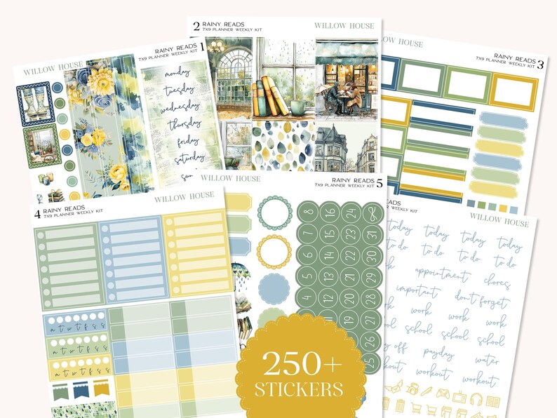 Rainy Reads 7x9 Weekly Planner Sticker Kit – Erin Condren & Happy ...