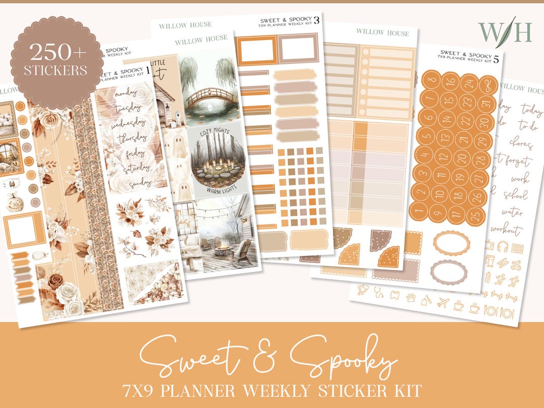 Sweet and Spooky 7x9 Weekly Planner Sticker Kit – Erin Condren & Happy ...