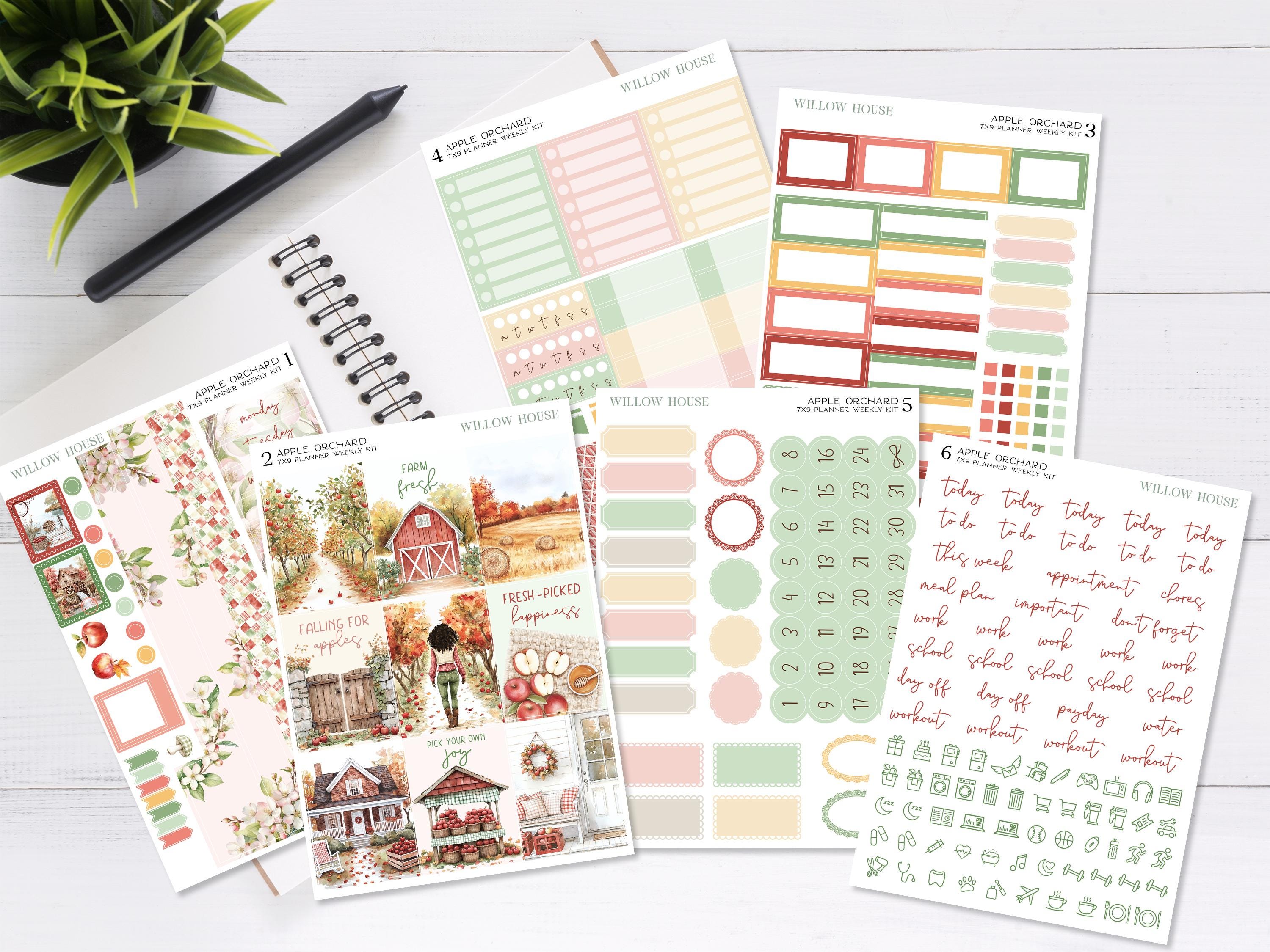 Apple Orchard 7x9 Weekly Planner Sticker Kit – Erin Condren & Happy ...