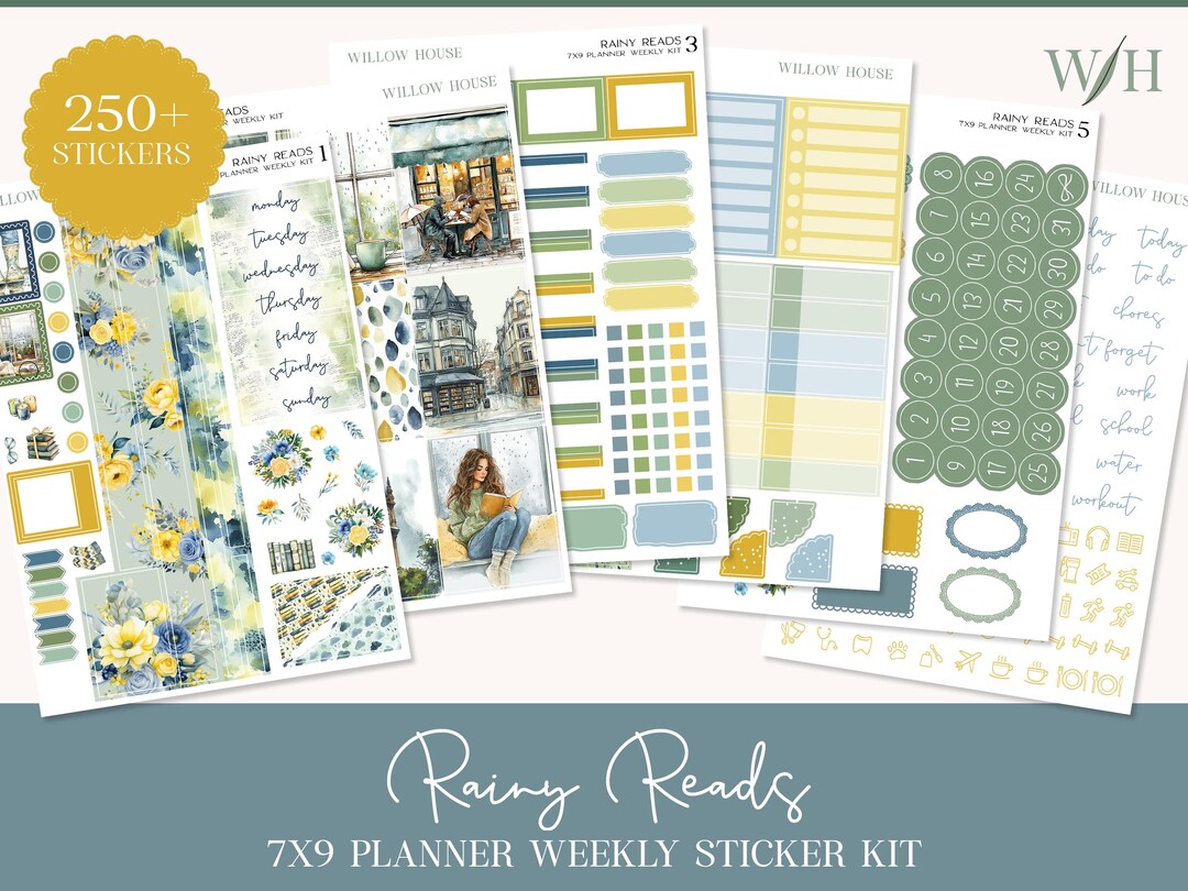 Rainy Reads 7x9 Weekly Planner Sticker Kit – Erin Condren & Happy ...