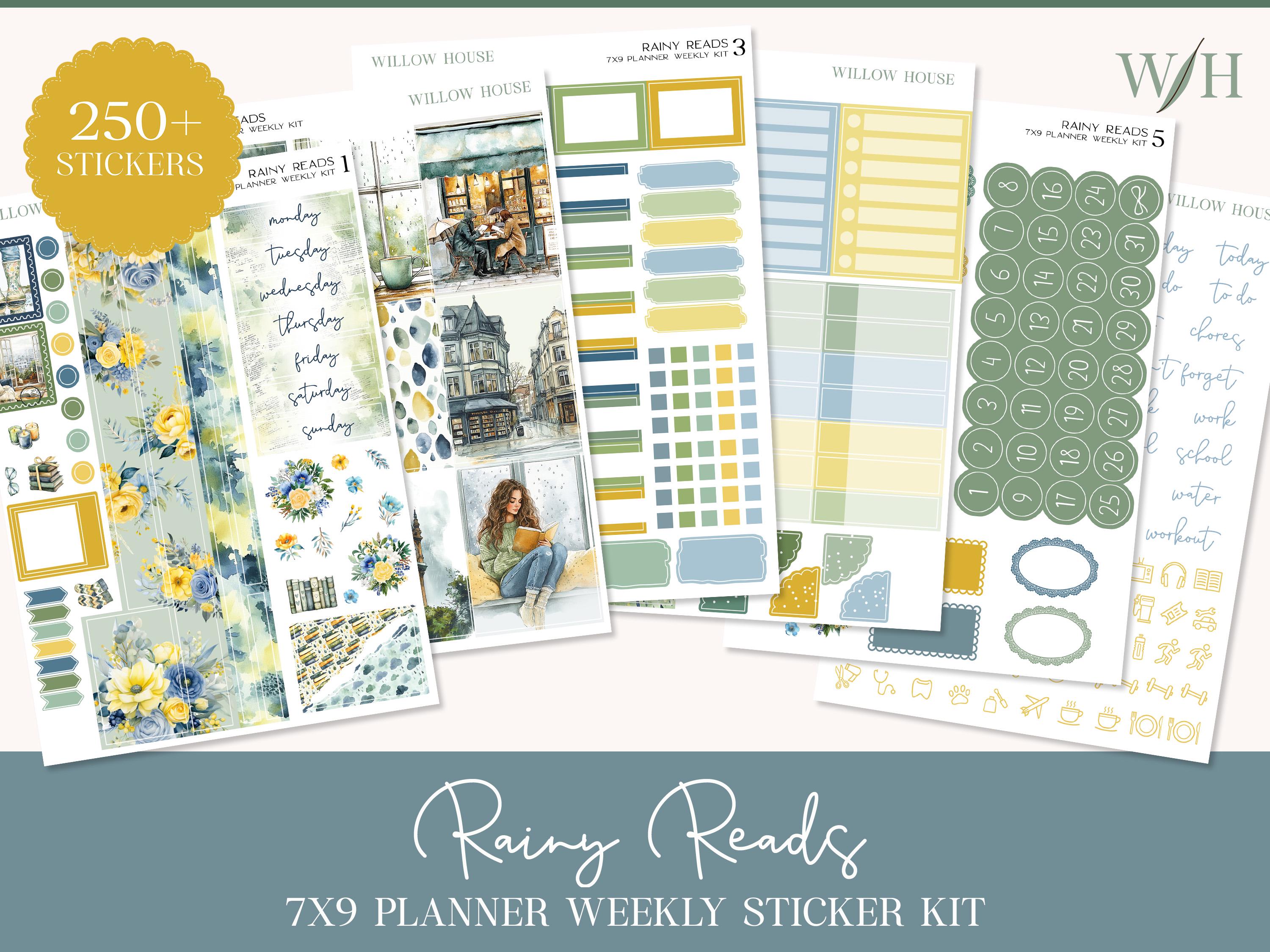 Rainy Reads 7x9 Weekly Planner Sticker Kit – Erin Condren & Happy ...