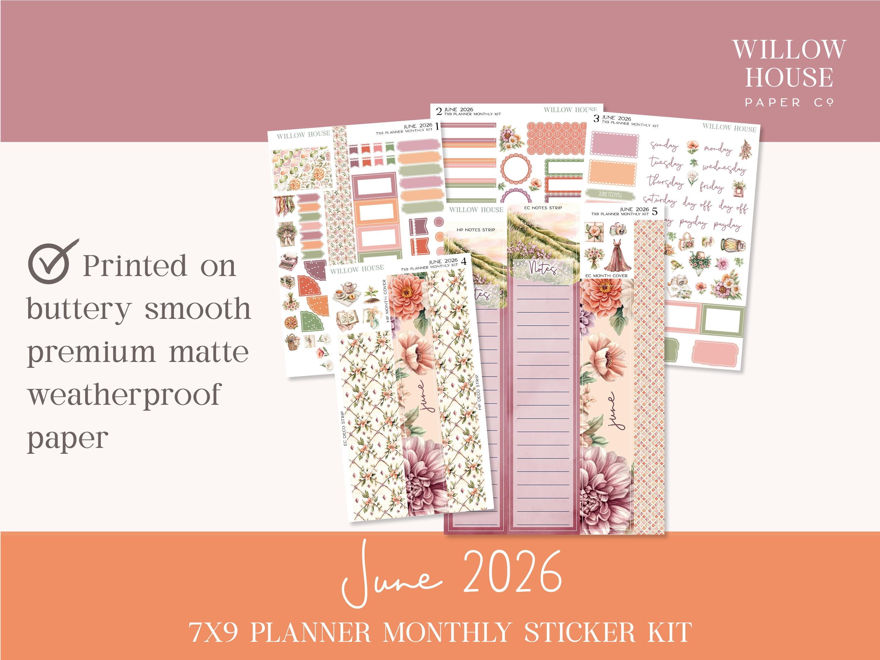 June 2026 7x9 Monthly Planner Sticker Kit – Erin Condren & Happy ...
