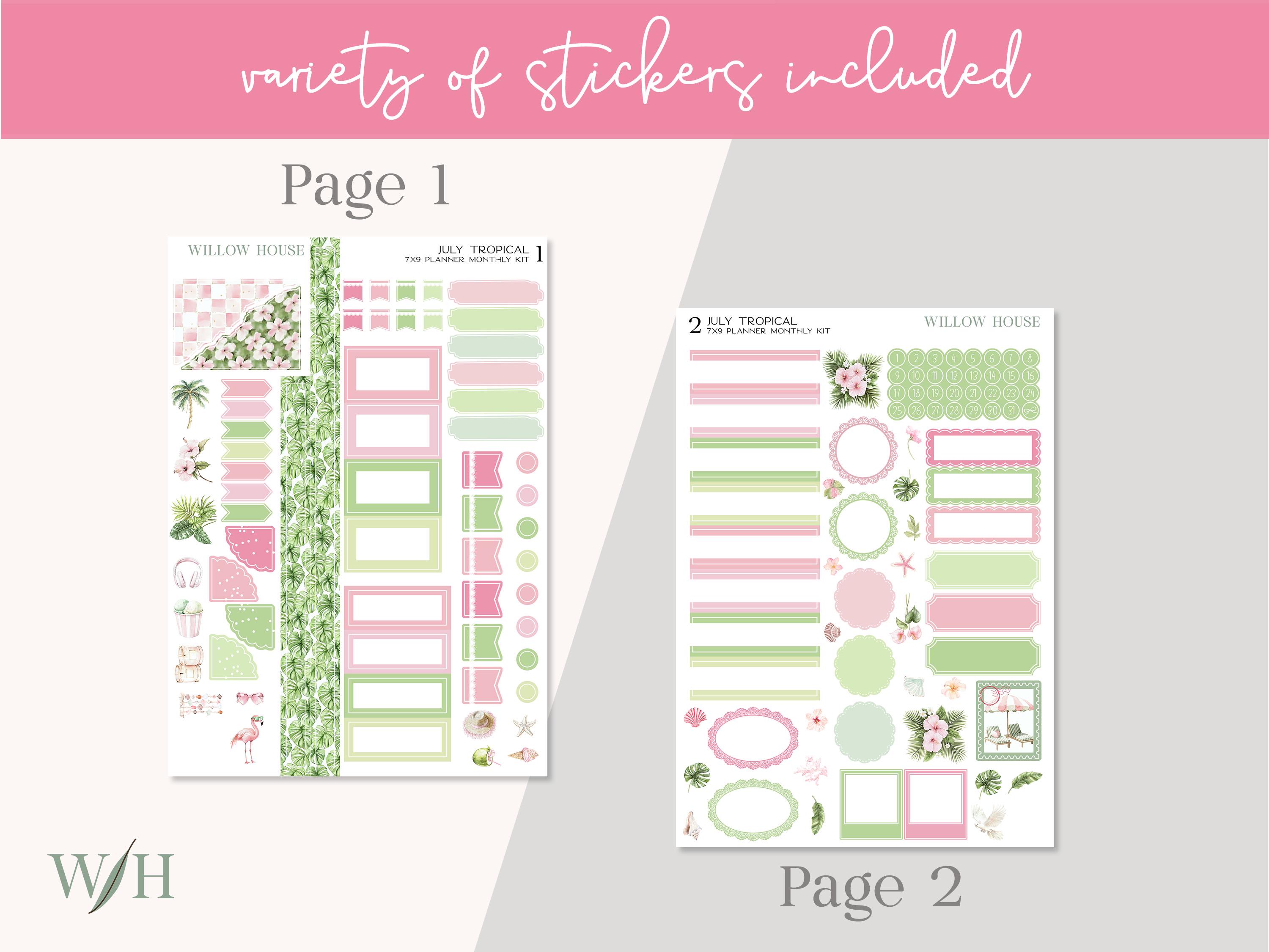 July 2026 7x9 Monthly Planner Sticker Kit – Erin Condren & Happy ...