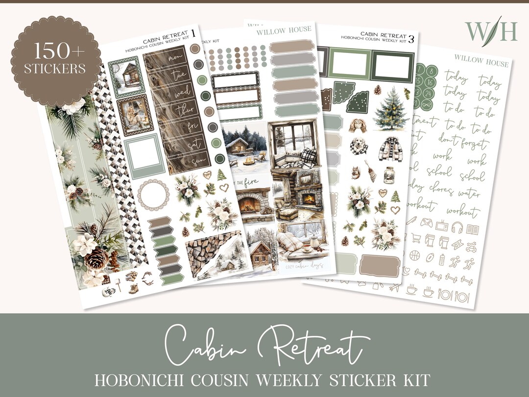 Cabin Retreat Hobonichi Cousin Weekly Sticker Kit – Functional ...