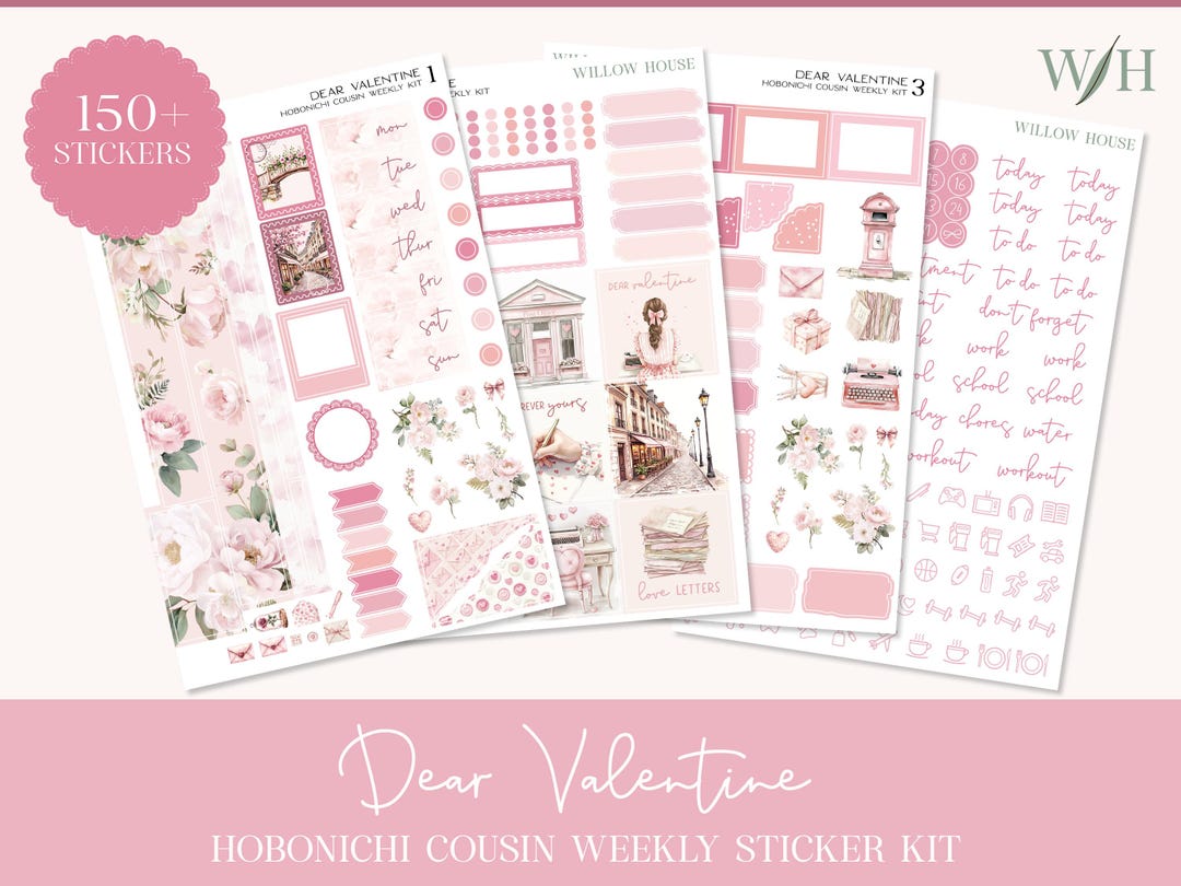 Dear Valentine Hobonichi Cousin Weekly Sticker Kit – Functional ...