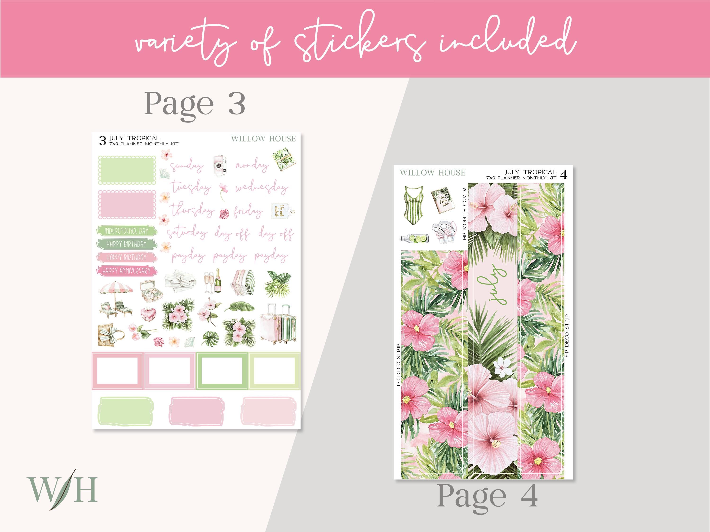 July 2026 7x9 Monthly Planner Sticker Kit – Erin Condren & Happy ...