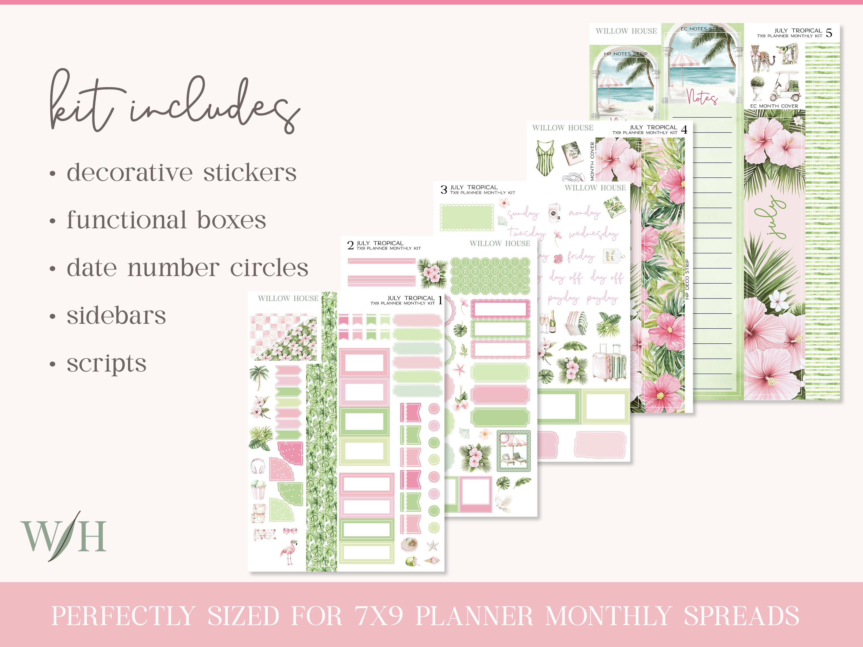 July 2026 7x9 Monthly Planner Sticker Kit – Erin Condren & Happy ...