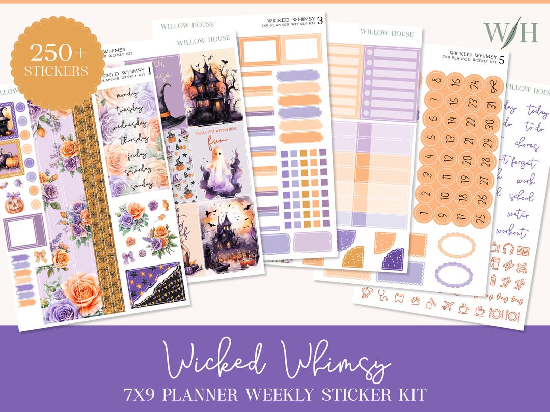 Wicked Whimsy 7x9 Weekly Planner Sticker Kit – Erin Condren & Happy ...