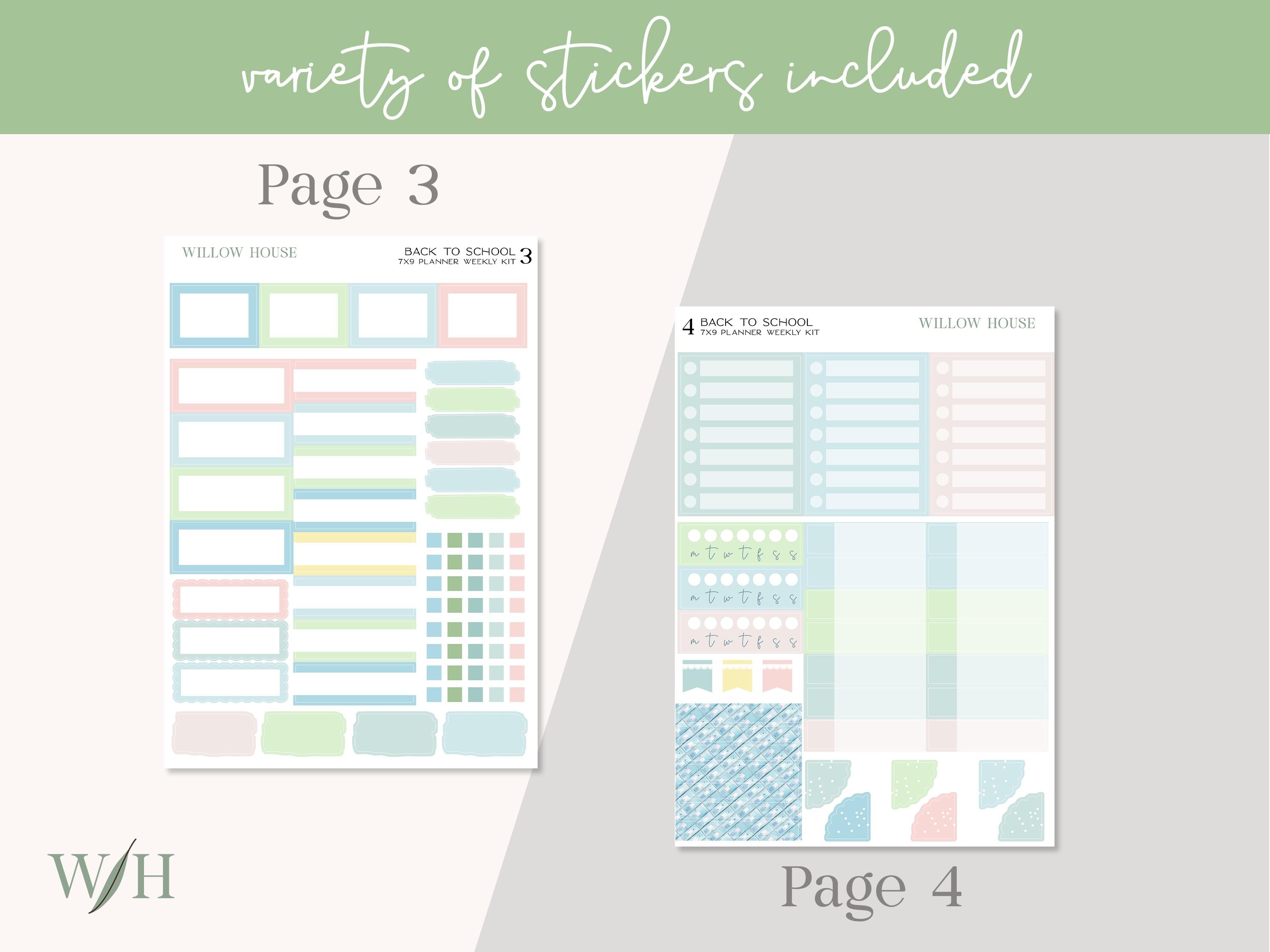 Back to School 7x9 Weekly Planner Sticker Kit – Erin Condren & Happy ...