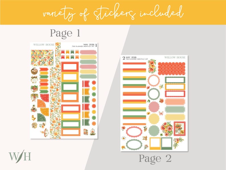 May 2026 7x9 Monthly Planner Sticker Kit – Erin Condren & Happy Planner ...