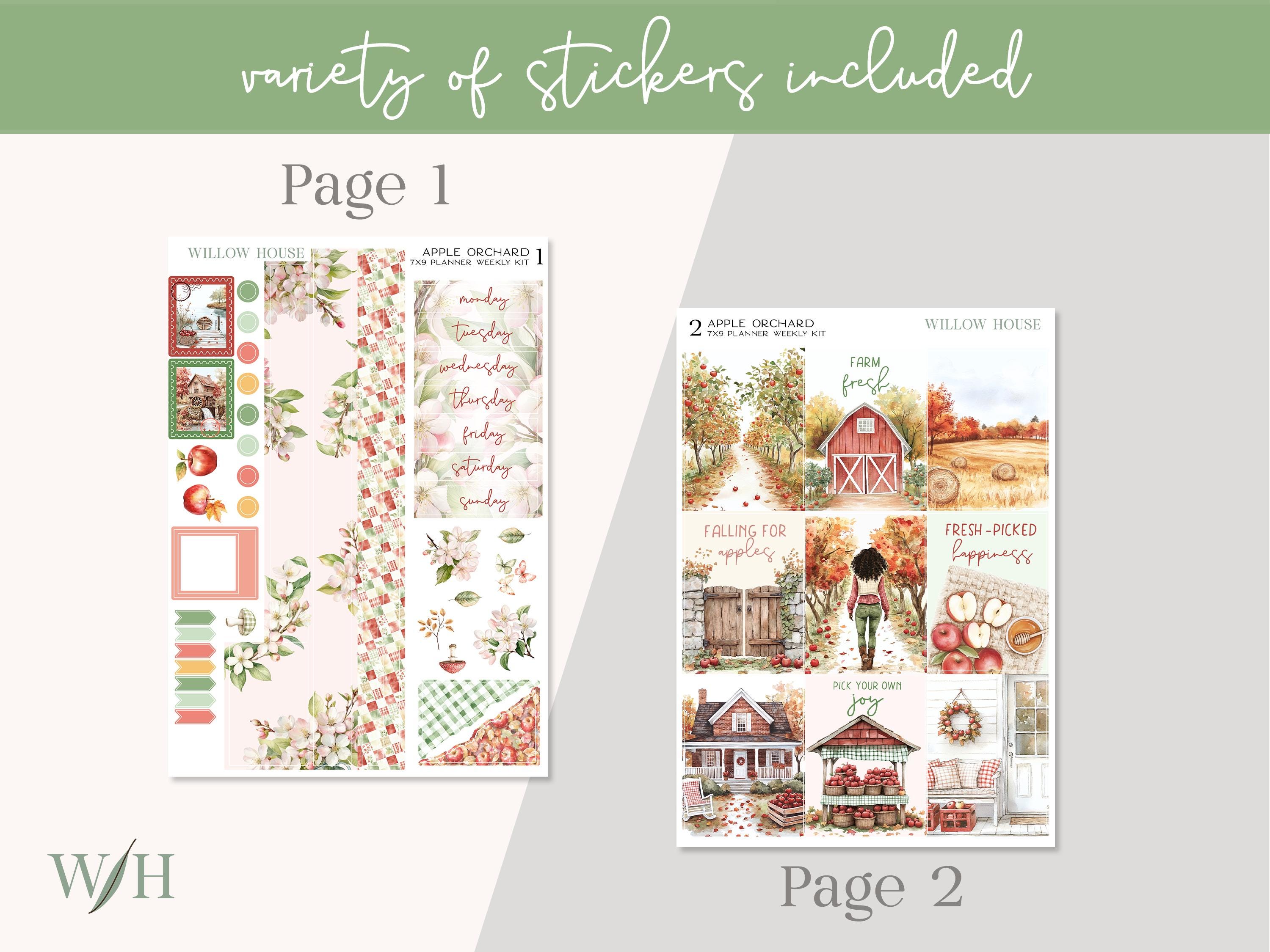 Apple Orchard 7x9 Weekly Planner Sticker Kit – Erin Condren & Happy ...