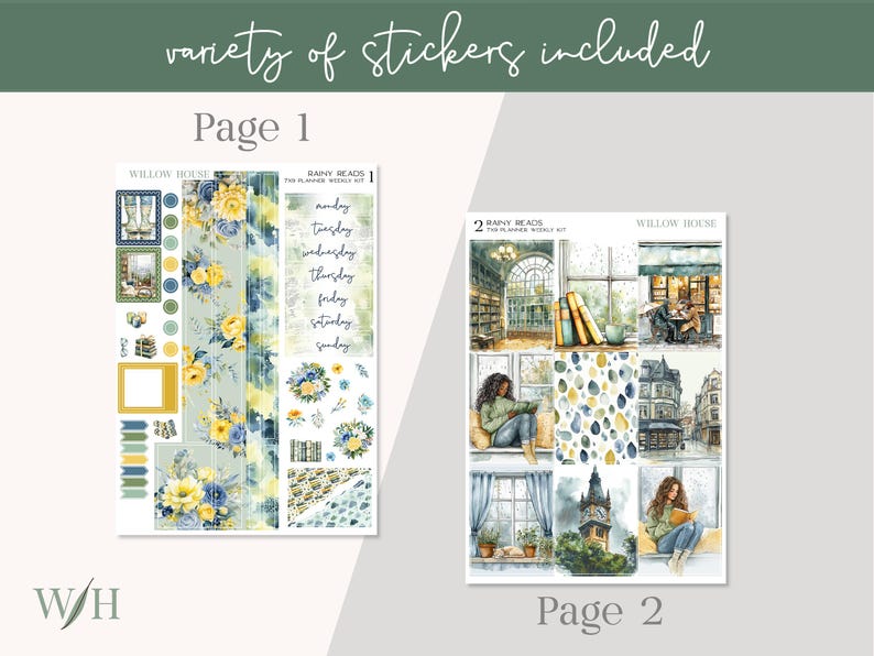 Rainy Reads 7x9 Weekly Planner Sticker Kit – Erin Condren & Happy ...