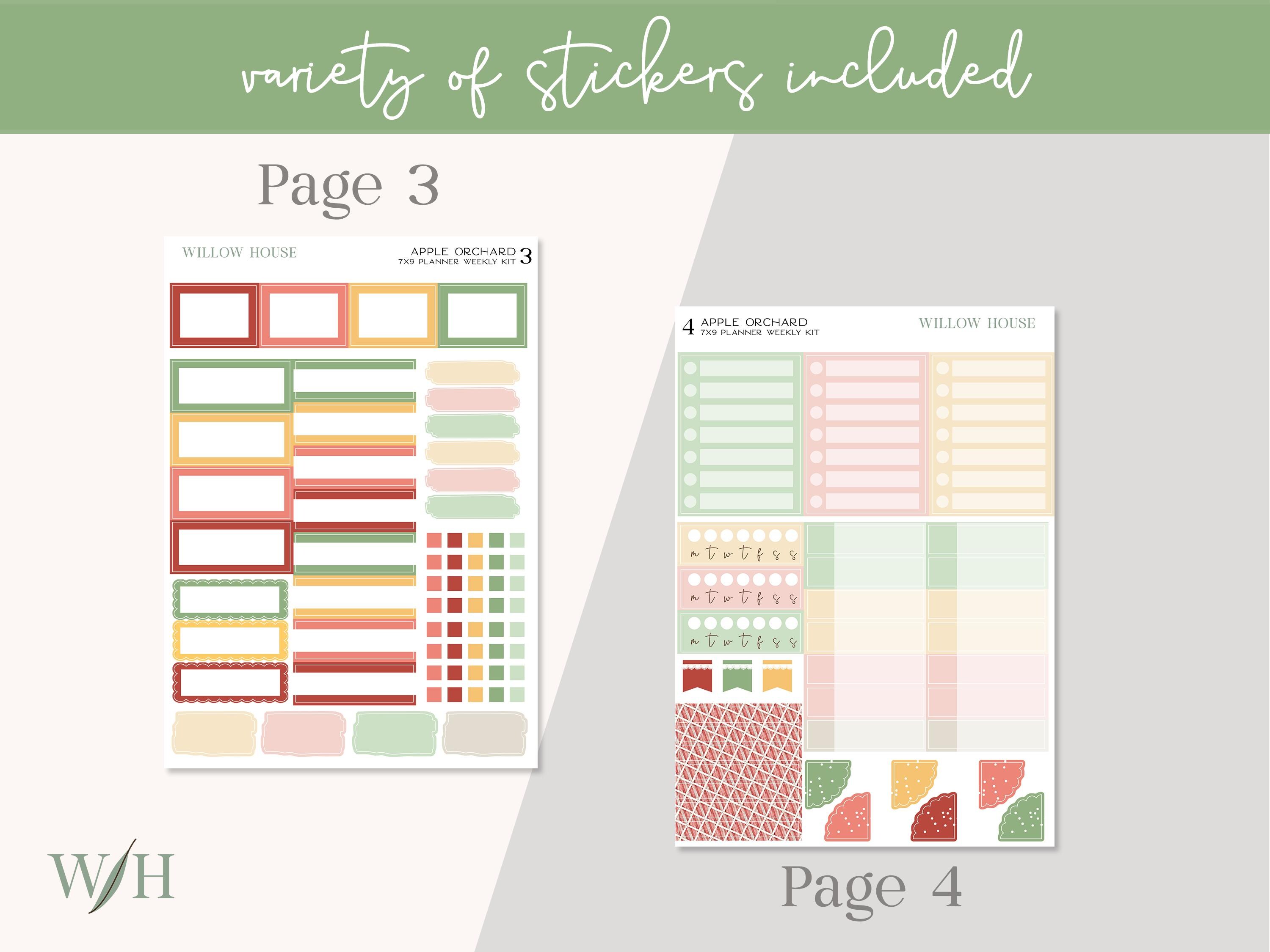 Apple Orchard 7x9 Weekly Planner Sticker Kit – Erin Condren & Happy ...
