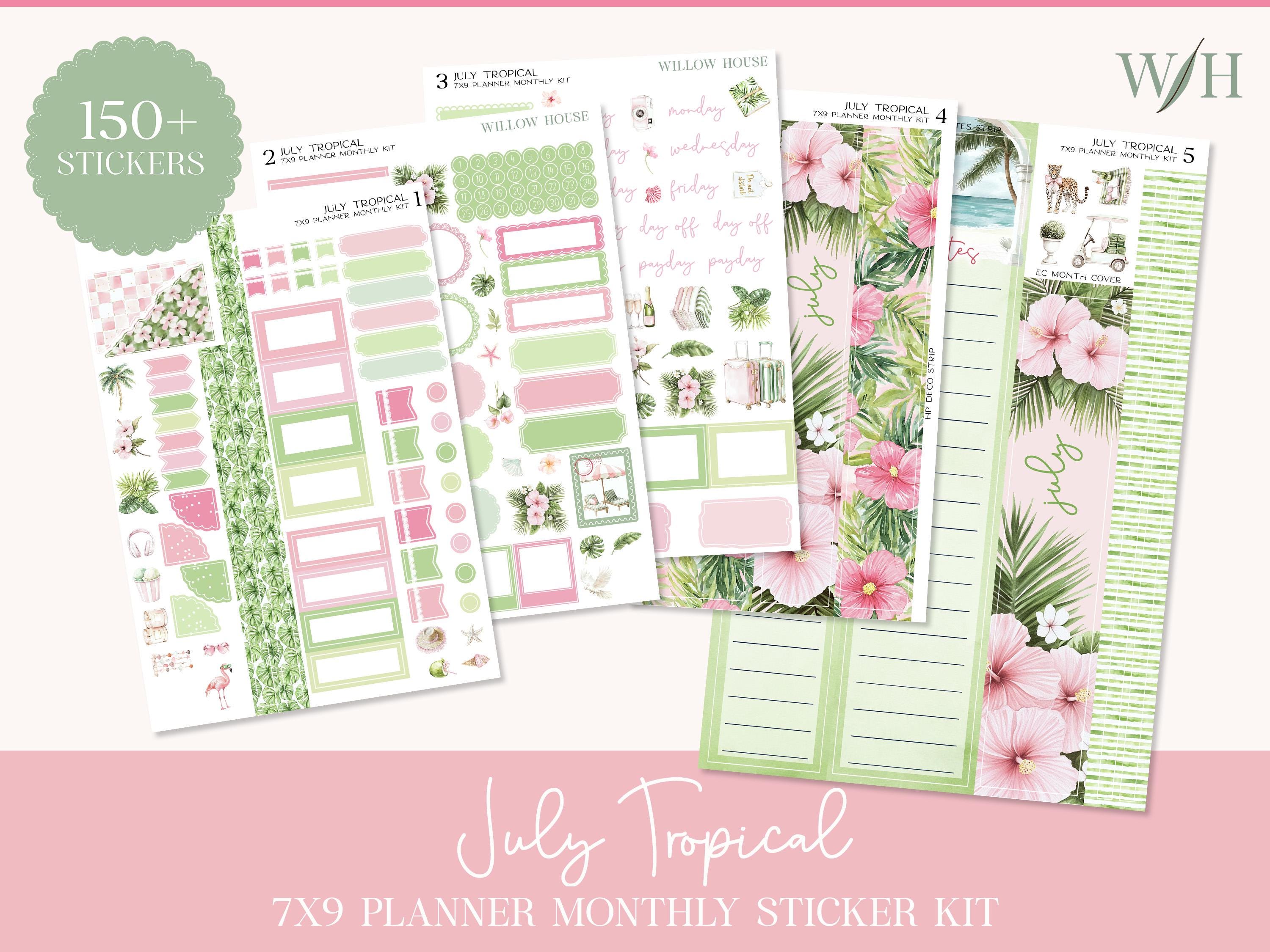 July 2026 7x9 Monthly Planner Sticker Kit – Erin Condren & Happy ...