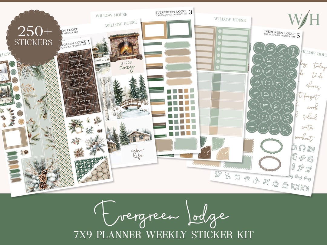 Evergreen Lodge 7x9 Weekly Planner Sticker Kit – Erin Condren & Happy ...