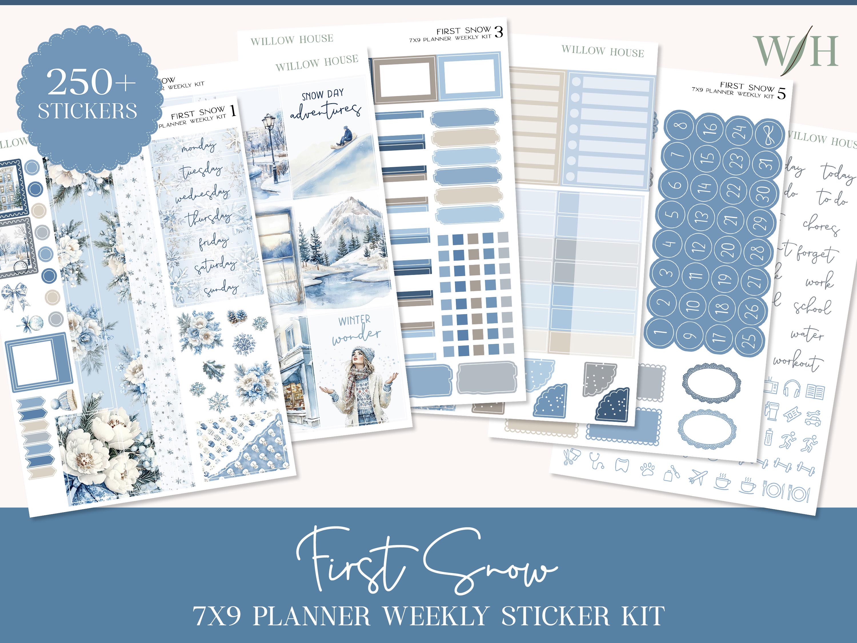 First Snow 7x9 Weekly Planner Sticker Kit – Erin Condren & Happy ...