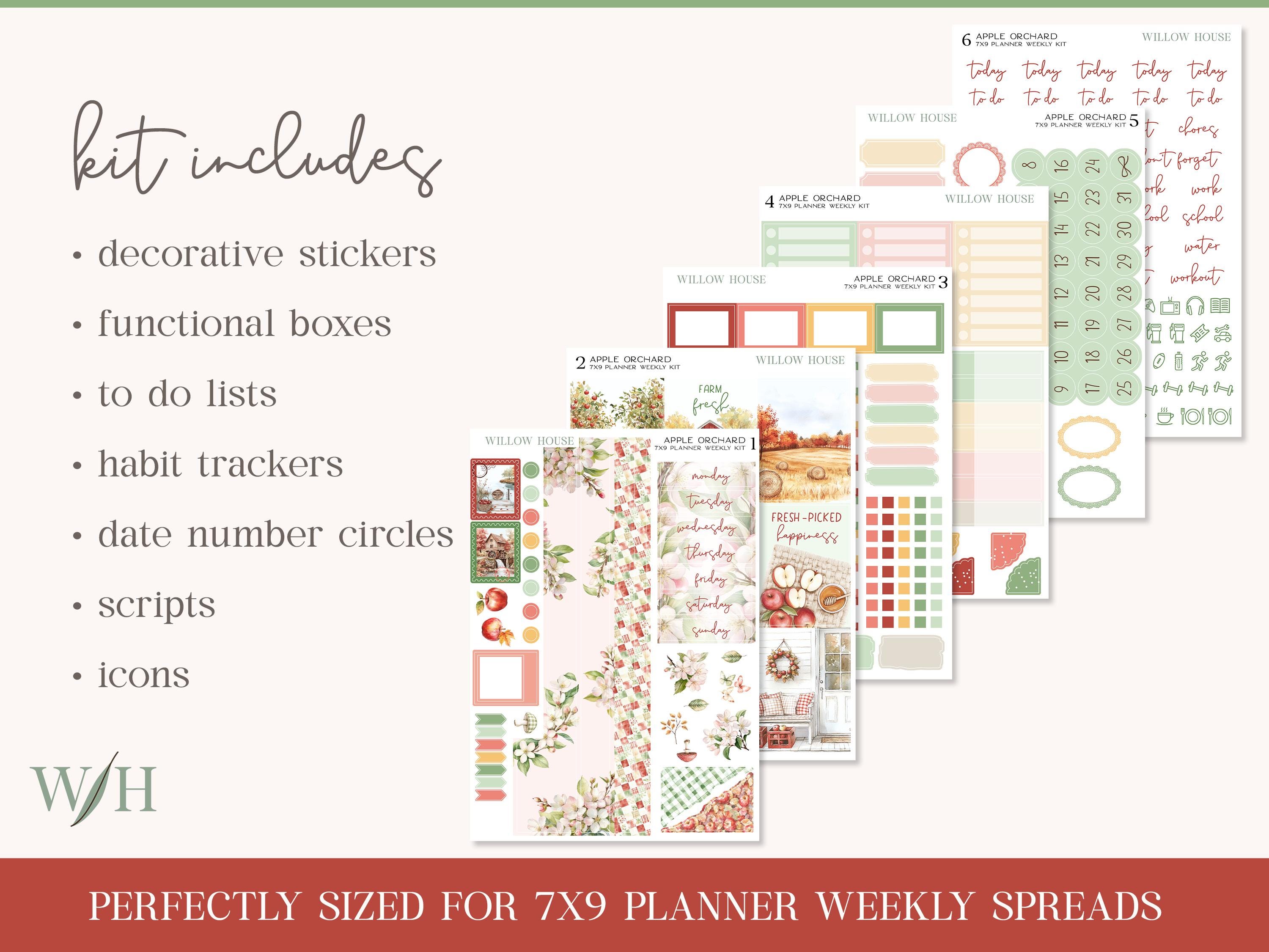 Apple Orchard 7x9 Weekly Planner Sticker Kit – Erin Condren & Happy ...