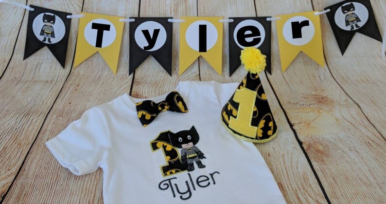 Batman Custom Banner Batman Personalized Banner Batman Banner Custom Name Banner cake smash Batman birthday banner 1St birthday banner