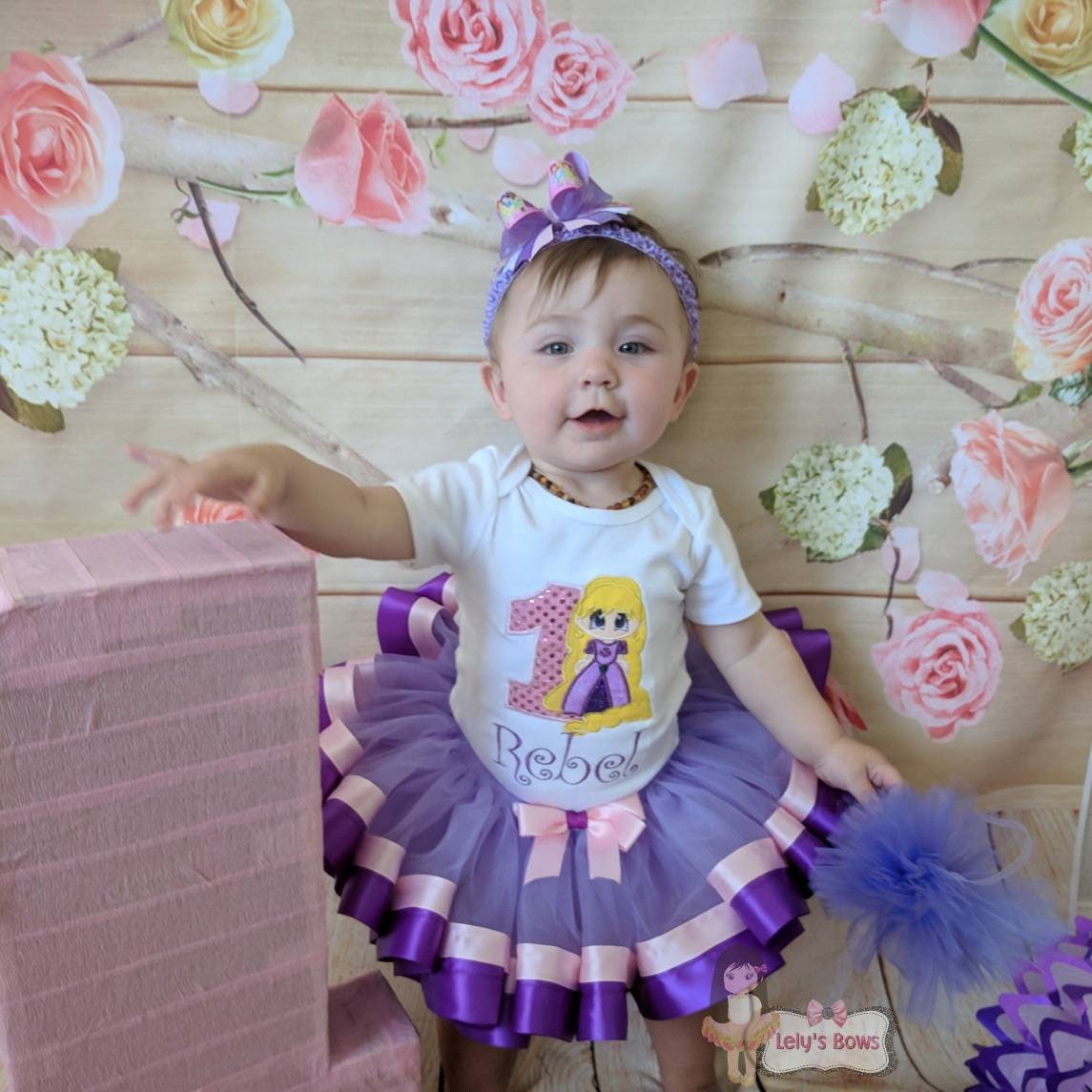 Rapunzel Birthday Outfit Rapunzel Tutu Set Rapunzel Embroidered