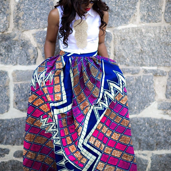 African Print Maxi Skirt