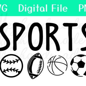 Sports Balls SVG Bundle: Baseball, Soccer, Football (Digital File)
