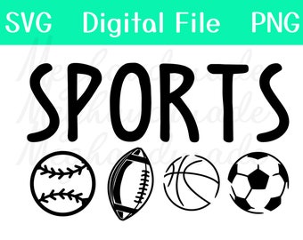 Sports Balls SVG Bundle: Baseball, Soccer, Football (Digital File)