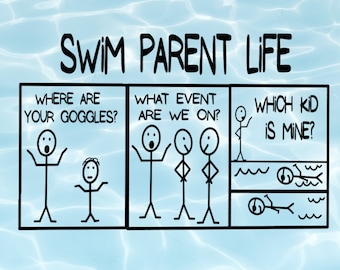 スイムママ/パパシャツSVG：面白いスイムパパライフ（デジタルダウンロード）