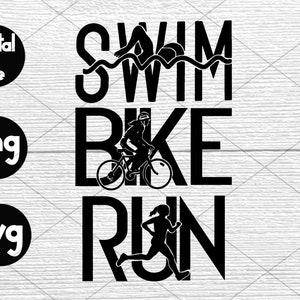 Triathlon SVG: Swim Bike Run Decal, Ironman Gift (Digital Download)