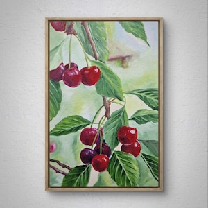 Cherries oil painting