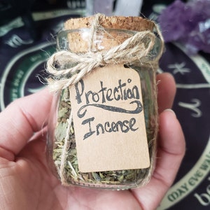 Protection Incense Herbs | Banishing Cleansing Warding | Glass Jar or Bag Refill | Ritual Spell | Apothecary | Witchcraft | Spiritual Curio