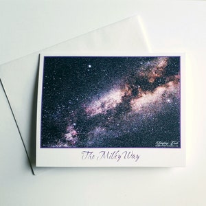 Carte de voeux galaxie de voie lactée | Impression artistique | Photographie de nature | Ciel nocturne | Juste parce que carte | Carte vierge | 4 x 6 pouces | Papeterie | Cadeau