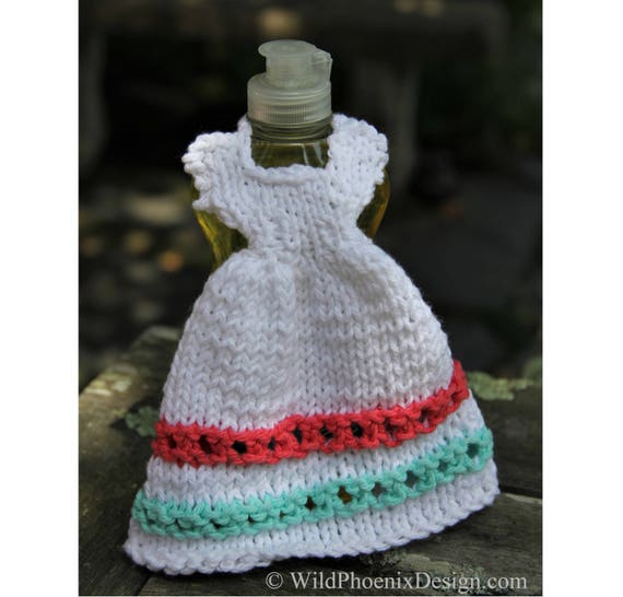 Hand Knit Cotton Dish Soap Dress - Kitchen Decor Gift - Etsy