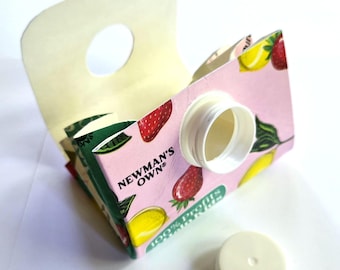 Upcycled Carton Wallet: Newman&#39;s Own Strawberry Lemonade Coin Pouch