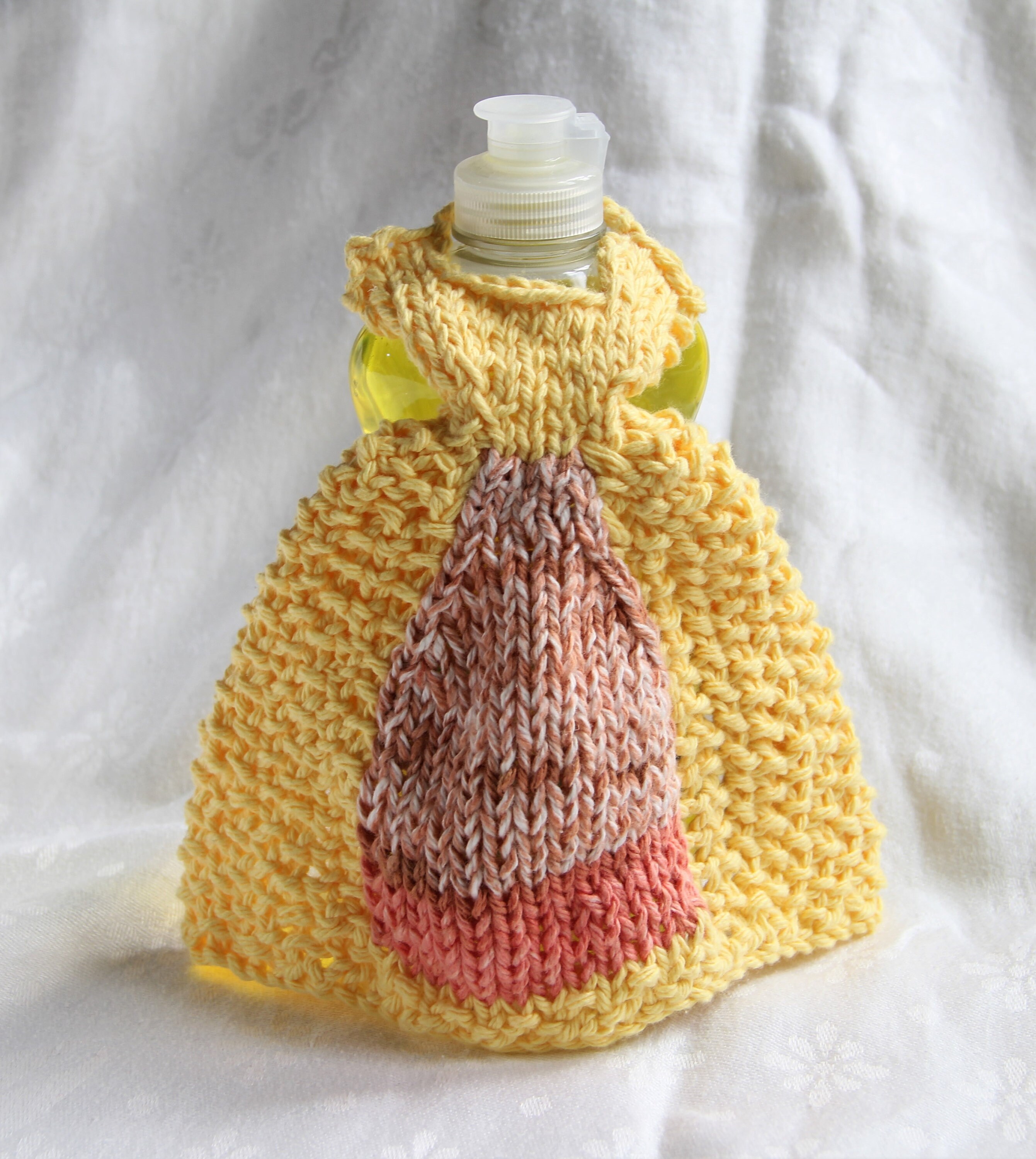 Hand Knit Cotton Dish Soap Dress - Yellow Kitchen Decor - Etsy