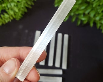 Selenite stick | 4" inch | Natural Crystals | Gemstone Mineral | Crystal Healing | Purification and Protection | Meditation Spiritual Tool