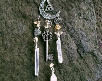 Crystal Suncatcher | Self Love | Inner Peace | Happiness| Car Charm | Talisman | Witchy Décor | Rose Quartz | Citrine | Real Crystals