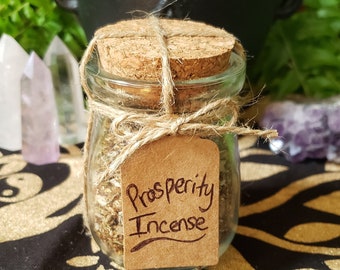 Prosperity Incense Herbs | Abundance Success | Glass Jar & Bag Refill | Ritual Spell | Apothecary Loose Herbs | Witchcraft | Spiritual Curio