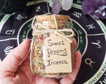 Sweet Dreams Incense Herbs | Protection from Nightmares | Glass Jar or Bag Refill | Ritual Spell | Apothecary | Witchcraft | Spiritual Curio